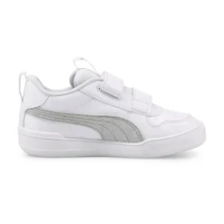 PUMA - Sneaker da bambina bianca con logo argento glitter, numerata 28/35 - MULTIFLEX GLITZ FS V PS