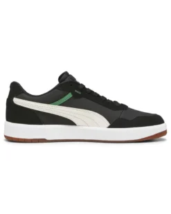 PUMA - Sneaker da uomo nera in VERA PELLE con logo panna - COURT ULTRA 75 YEARS