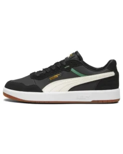 PUMA - Sneaker da uomo nera in VERA PELLE con logo panna - COURT ULTRA 75 YEARS