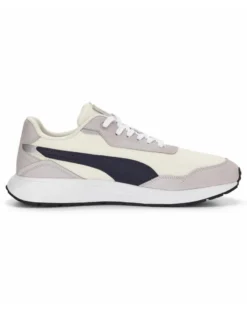 PUMA - Sneaker da uomo panna e grigia in mesh traspirante con logo blu e soletta in memory foam - RUNTAMED