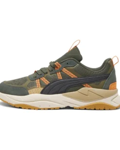 PUMA - Sneaker da uomo verde scuro e nera con dettagli arancioni - X RAY TOUR