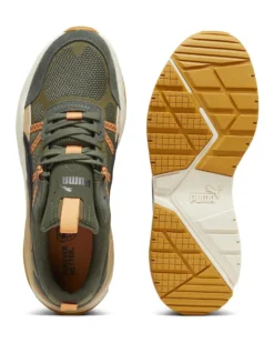 PUMA - Sneaker da uomo verde scuro e nera con dettagli arancioni - X RAY TOUR