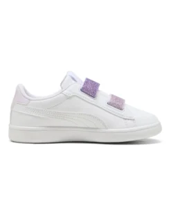 PUMA - SNEAKER JUNIOR SMASH 3.0  BIANCA E LILLA CON GLITTER, NUMERATA 28/35 - 395609-06