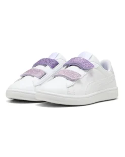 PUMA - SNEAKER JUNIOR SMASH 3.0  BIANCA E LILLA CON GLITTER, NUMERATA 28/35 - 395609-06