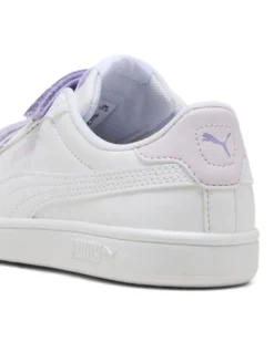 PUMA - SNEAKER JUNIOR SMASH 3.0  BIANCA E LILLA CON GLITTER, NUMERATA 28/35 - 395609-06