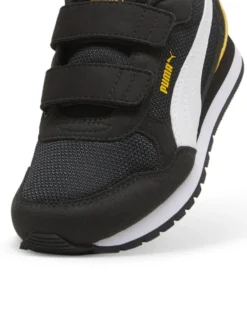 PUMA - SNEAKER JUNIOR ST RUNNER V4 MESH V PS NERA, BIANCA E GIALLA, NUMERATA 28/35 - 399877-03