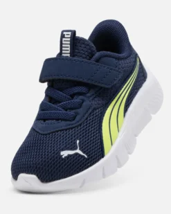 PUMA - SNEAKER KIDS FLEXFOCUS MODERN AC+ TD BLU CON DETTAGLI GIALLI, NUMERATA 20/27,  311523-37