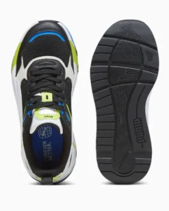 PUMA - Sneaker nera e bianca con dettagli verde lime e blu, numerata 36/39 - TRINITY JR