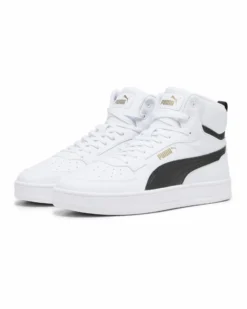 PUMA - Sneakers alta da uomo bianca e nera con logo oro - SHUFFLE MID