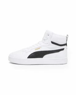 PUMA - Sneakers alta da uomo bianca e nera con logo oro - SHUFFLE MID