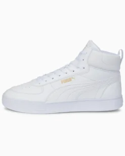 PUMA - Sneakers alta da uomo bianca con dettagli oro e soletta in memory foam - CAVEN MID