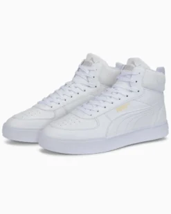 PUMA - Sneakers alta da uomo bianca con dettagli oro e soletta in memory foam - CAVEN MID