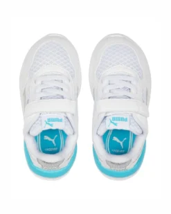 PUMA - Sneakers bianca e azzurra con logo metallizzato e strappo, numerata 20/27 - X RAY SPEED LITE MERMAID AC INF