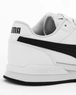 PUMA - Sneakers bianca e nera in VERA PELLE con soletta in memory foam, numerata 36/39 - ST RUNNER V3 L JR