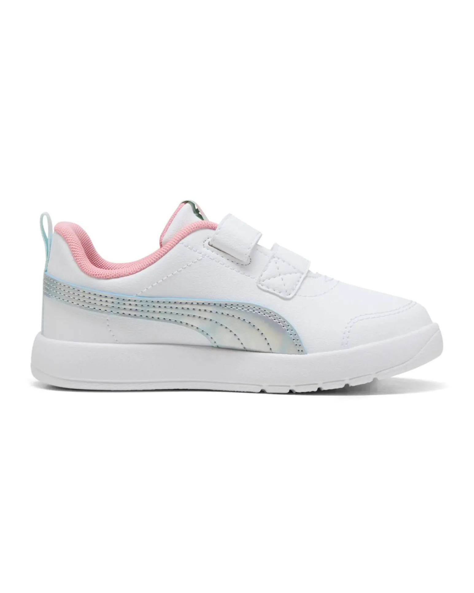 PUMA - SNEAKERS BIMBA BIANCA E GRIGIA COURTFLEX V3 SPACE BELLE DAL 28 AL 35- 404345-01