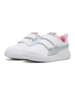 PUMA - SNEAKERS BIMBA BIANCA E GRIGIA COURTFLEX V3 SPACE BELLE DAL 28 AL 35- 404345-01