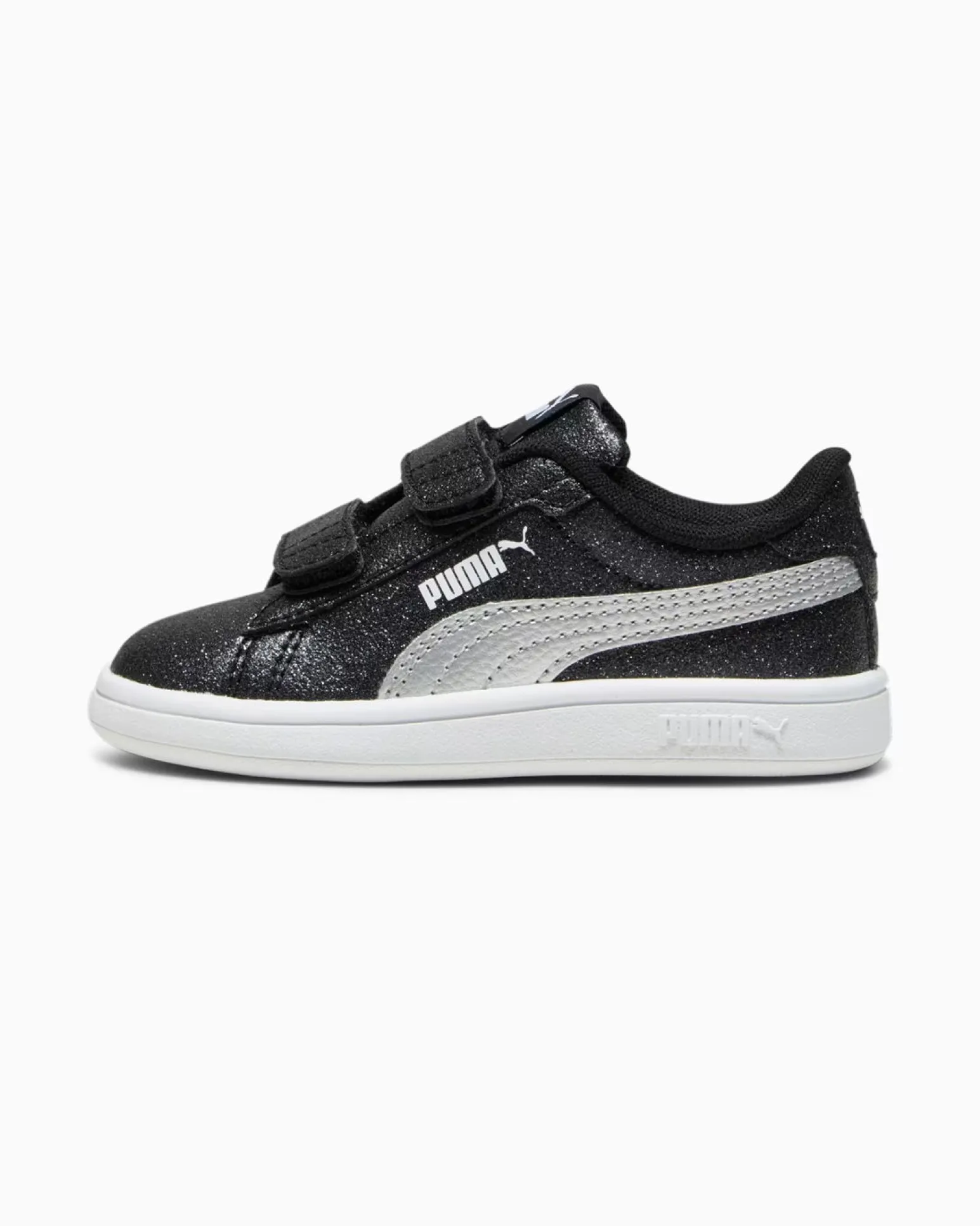 PUMA - SNEAKERS BIMBA NERE GLITTERATE E GRIGIE SMASH 3.0 GLITZ PS DAL 28 AL 35, 394686-03
