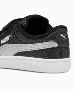PUMA - SNEAKERS BIMBA NERE GLITTERATE E GRIGIE SMASH 3.0 GLITZ PS DAL 28 AL 35, 394686-03