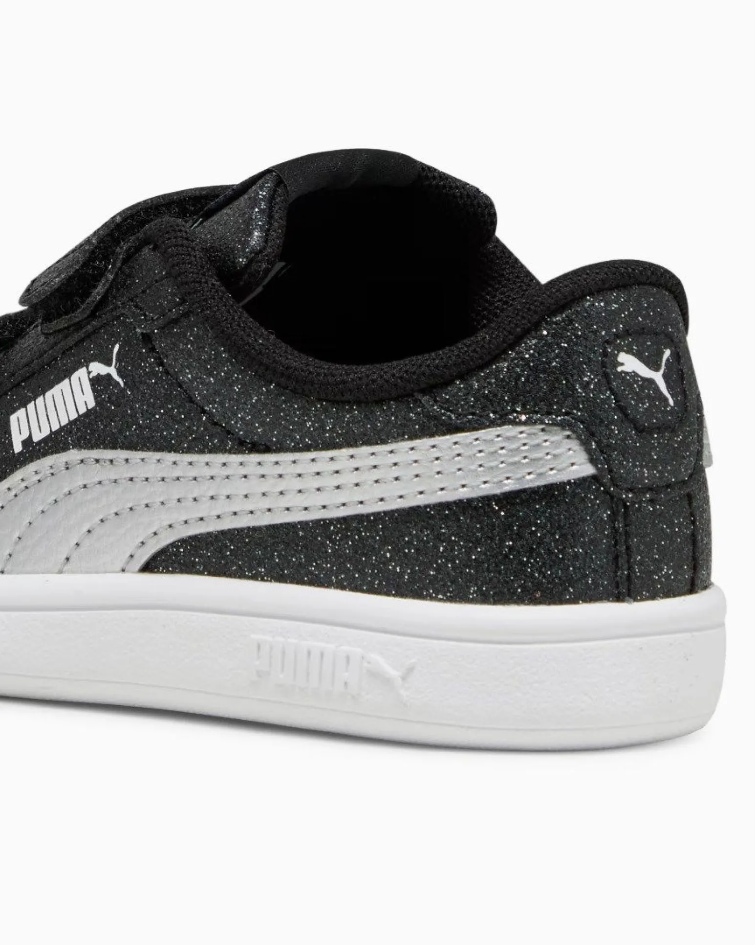 PUMA - SNEAKERS BIMBA NERE GLITTERATE E GRIGIE SMASH 3.0 GLITZ PS DAL 28 AL 35, 394686-03