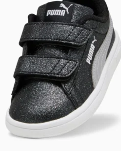 PUMA - SNEAKERS BIMBA NERE GLITTERATE E GRIGIE SMASH 3.0 GLITZ PS DAL 28 AL 35, 394686-03