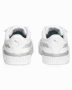 PUMA - Sneakers da bambina bianca e argento con dettagli metallizzati, numerata 20/27 - CARINA 2.0 MERMAID V INF