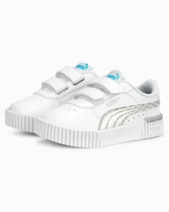 PUMA - Sneakers da bambina bianca e argento con dettagli metallizzati, numerata 20/27 - CARINA 2.0 MERMAID V INF