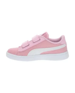 PUMA - Sneakers da bambina rosa glitter e bianca con strappo e  soletta in memory foam, numerata 28/35 - SMASH V2 GLITZ GLAMV PS