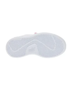 PUMA - Sneakers da bambina rosa glitter e bianca con strappo e  soletta in memory foam, numerata 28/35 - SMASH V2 GLITZ GLAMV PS