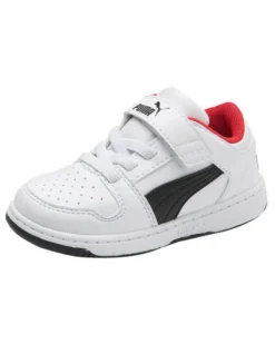 PUMA - Sneakers da bambino bianca e nera con strappo, numerata 20/27 - REBOUND LAYUP LO SL V INF