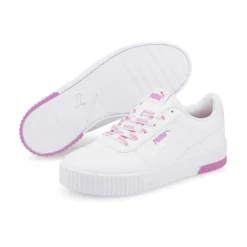 PUMA - Sneakers da donna bianca e rosa con suola in memory foam - CARINA LOGOMANIA