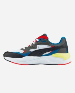 PUMA - Sneakers da uomo bianca e nera con dettagli colorati e soletta in memory foam - X RAY SPEED
