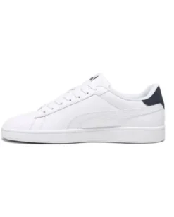 PUMA - Sneakers da uomo bianca in VERA PELLE con dettaglio posteriore blu - SMASH 3.0 L