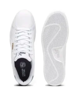 PUMA - Sneakers da uomo bianca in VERA PELLE con dettaglio posteriore blu - SMASH 3.0 L