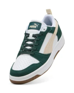 PUMA - SNEAKERS DA UOMO BIANCA, VERDE E BEIGE REBOUND V6 LOW SD, 402262-05