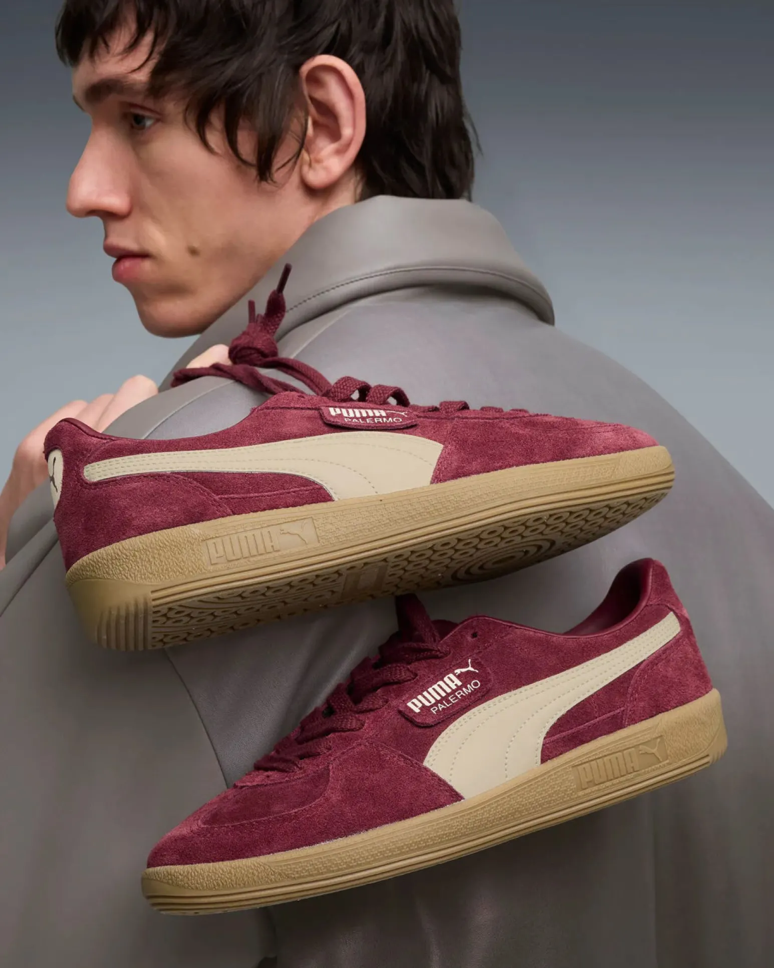 PUMA - SNEAKERS DA UOMO BORDEAUX E BEIGE PALERMO, 396463-65