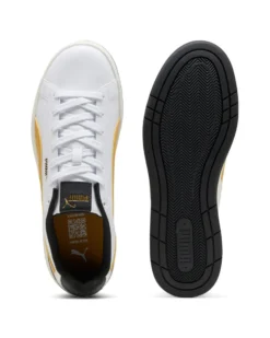 PUMA - SNEAKERS DA UOMO COURT CLASSICO BIANCA-GIALLA E NERA, 400284-10