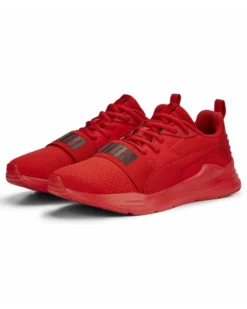 PUMA - Sneakers da uomo rossa in mesh traspirante con soletta in memory foam - WIRED RUN PURE