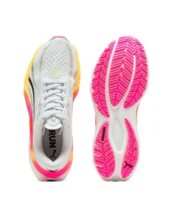 PUMA - SNEAKERS DONNA VELOCITY NITRO 4  BIANCHE CON DETTAGLI FLUO, 311141-18