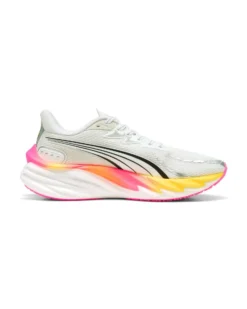 PUMA - SNEAKERS DONNA VELOCITY NITRO 4  BIANCHE CON DETTAGLI FLUO, 311141-18