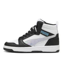 PUMA - SNEAKERS JUNIOR BIANCA, NERA E GRIGIA REBOUND V6 MID SPACE BELLE GS,  DAL 36 AL 39, 402768-02