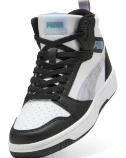 PUMA - SNEAKERS JUNIOR BIANCA, NERA E GRIGIA REBOUND V6 MID SPACE BELLE GS,  DAL 36 AL 39, 402768-02