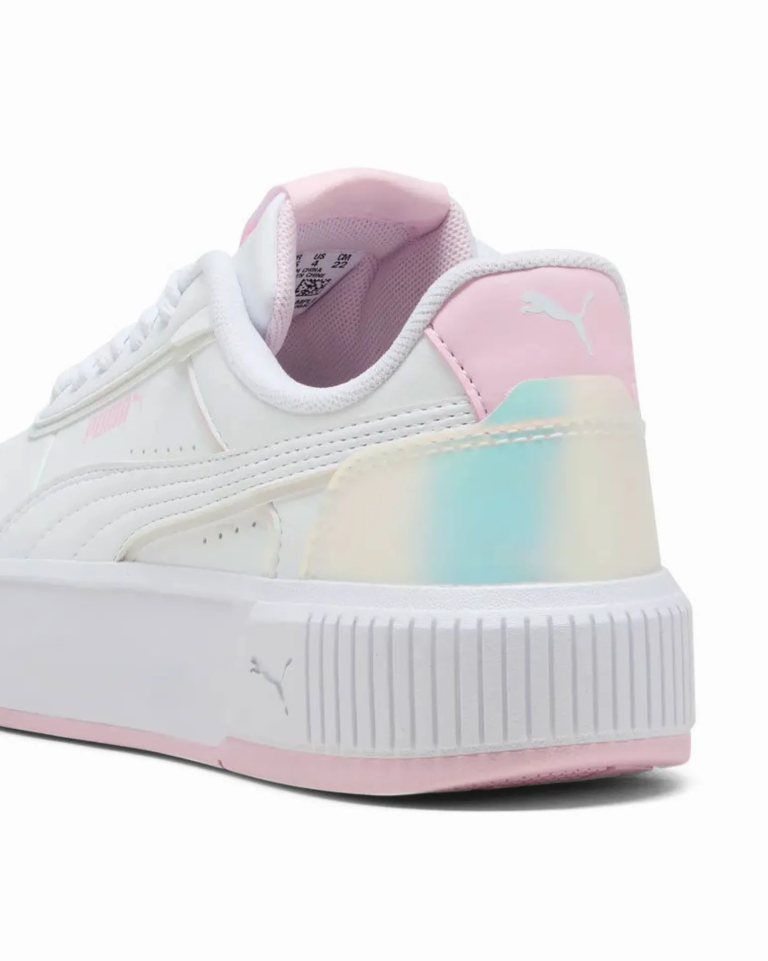 PUMA - SNEAKERS JUNIOR CARINA MIA HOLO 2.0 GS BIANCA CON DETTAGLI ROSA DAL 36 AL 39, 405627-01