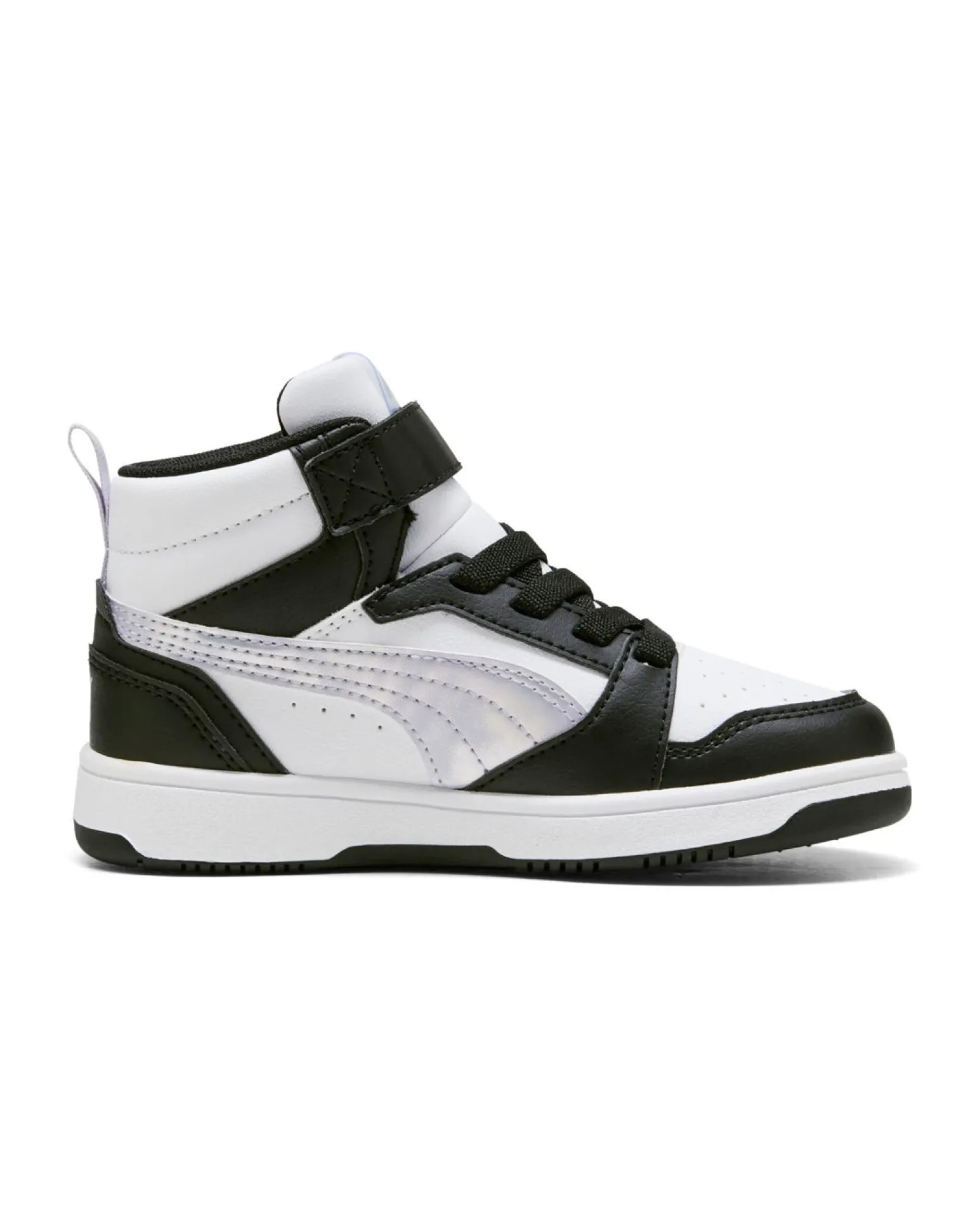 PUMA - SNEAKERS JUNIOR NERA, BIANCA E GRIGIA REBOUND V6 MID SPACE BELLE DAL 28 AL 35, 402770-02