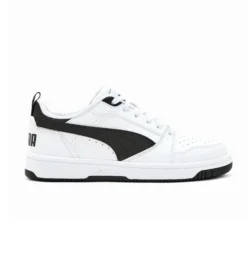 PUMA - SNEAKERS JUNIOR REBOUND V6 LO GS BIANCHE CON DETTAGLI NERI DAL 36 AL 39, 393833-02