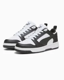 PUMA - SNEAKERS JUNIORREBOUND V6 LO GS BIANCHE CON DETTAGLI NERI DAL 36 AL 39, 393833-01