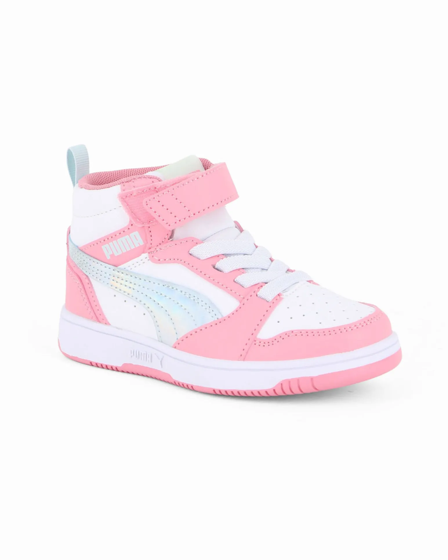 PUMA - SNEAKERS JUNIOR ROSA E BIANCA REBOUND V6 MID SPACE BELLE DAL 28 AL 35, 402770-02