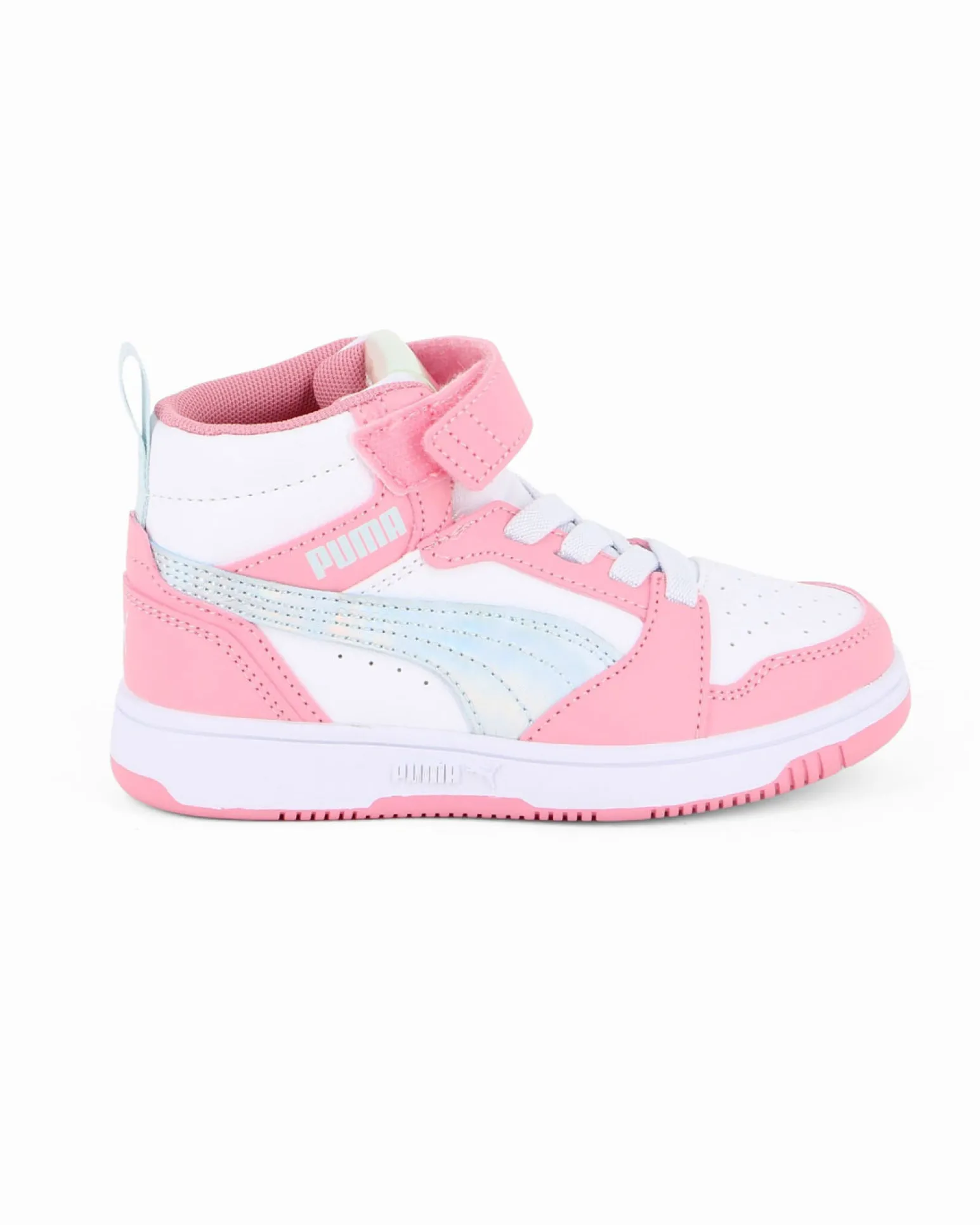 PUMA - SNEAKERS JUNIOR ROSA E BIANCA REBOUND V6 MID SPACE BELLE DAL 28 AL 35, 402770-02