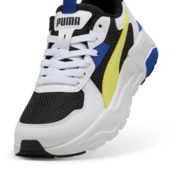 PUMA - SNEAKERS JUNIOR TRINITY LITE GS, NERA BIANCA E GIALLA, NUMERATA 36/39 - 391443-14