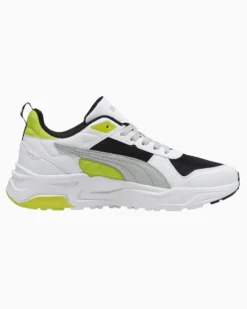 PUMA - SNEAKERS JUNIOR TRINITY 2 LT GS BIANCA, NERA, GRIGIA E GIALLO FLUO NUMERATA 36/39, 403703-13