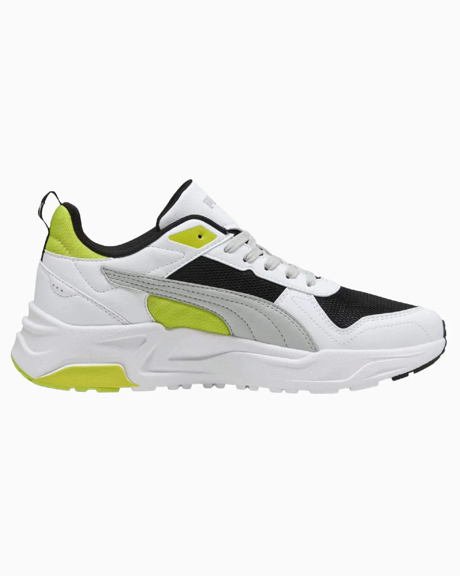 PUMA - SNEAKERS JUNIOR TRINITY 2 LT GS BIANCA, NERA, GRIGIA E GIALLO FLUO NUMERATA 36/39, 403703-13